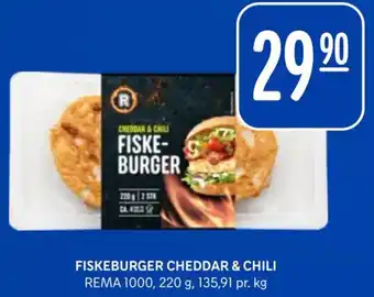 Rema 1000 FISKEBURGER CHEDDAR & CHILI tilbud