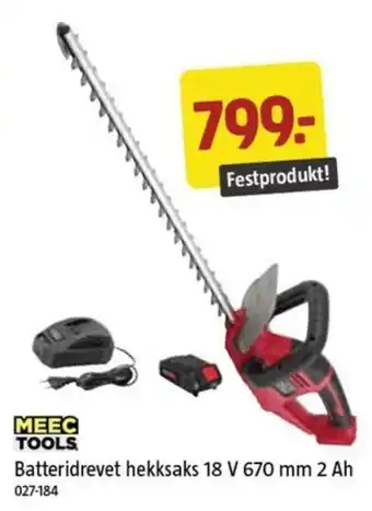 Jula Batteridrevet hekksaks 18 V 670 mm 2 Ah tilbud