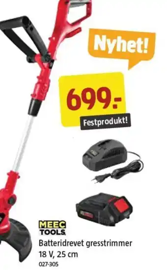 Jula Batteridrevet gresstrimmer 18 V, 25 cm tilbud