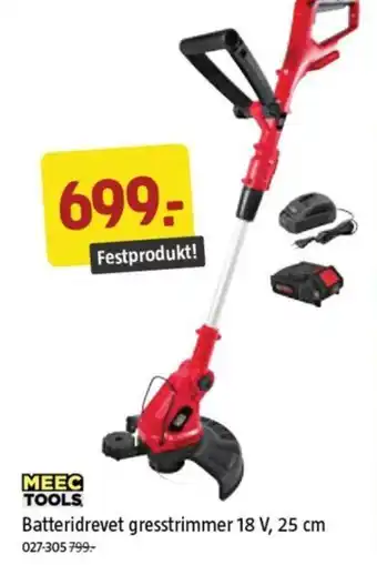 Jula Batteridrevet gresstrimmer 18 V, 25 cm tilbud