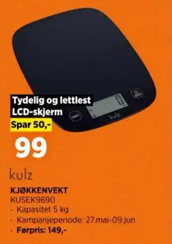 POWER KJØKKENVEKT KUSEK9690 tilbud