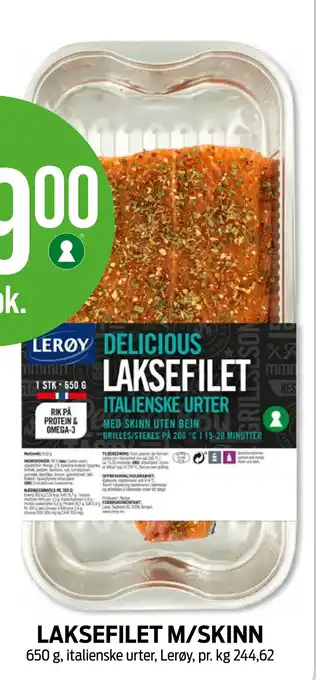 Kiwi LAKSEFILET M/SKINN tilbud