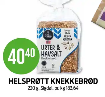 Kiwi HELSPRØTT KNEKKEBRØD tilbud