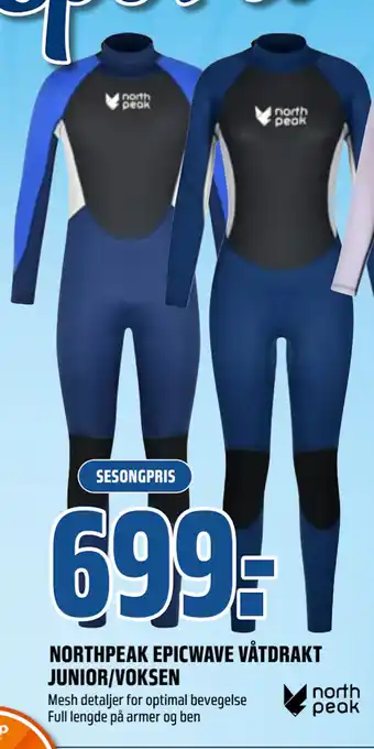 Coop Obs NORTHPEAK EPICWAVE VÅTDRAKT JUNIOR/VOKSEN tilbud