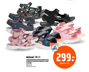 Coop Obs OKIDOKI/NORTHPEAK SANDALER MED OG UTEN BLINKING OG NORTHPEAK SANDALER TIL BARN OG JUNIOR tilbud