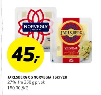 Bunnpris JARLSBERG OG NORVEGIA ISKIVER tilbud