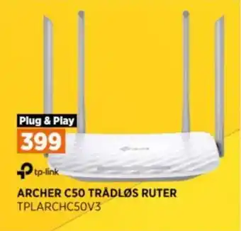 POWER ARCHER C50 TRÅDLØS RUTER TPLARCHC50V3 tilbud