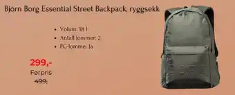 XXL Sport Björn Borg Essential Street Backpack, ryggsekk tilbud