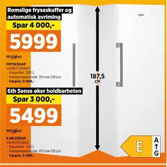 POWER Whirlpool FRYSESKAP UW8F2YWBIF1 tilbud