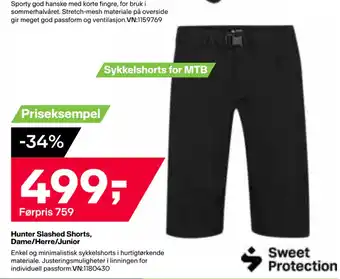 XXL Sport Hunter Slashed Shorts, Dame/Herre/Junior tilbud