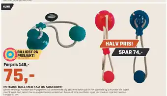 PetXL PETCARE BALL MED TAU OG SUGEKOPP tilbud