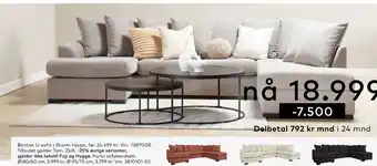 Skeidar Boston U-sofa tilbud