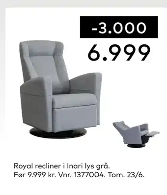 Skeidar Royal recliner tilbud