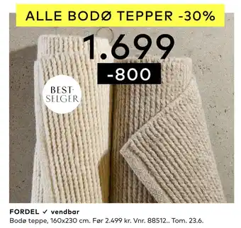 Skeidar ALLE BODØ TEPPER tilbud