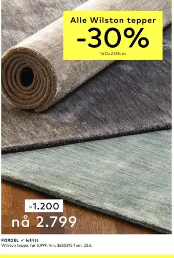 Skeidar Wilston tepper tilbud