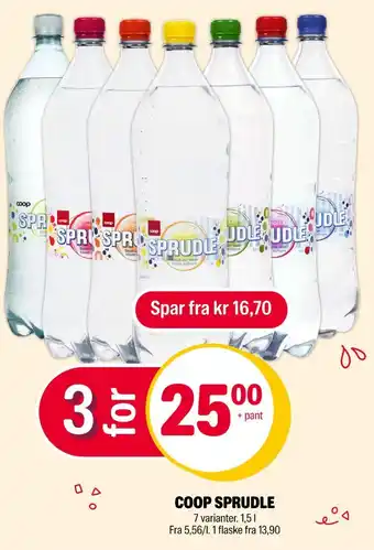 Coop Extra Sprudle vann med kulsyre og sitron tilbud