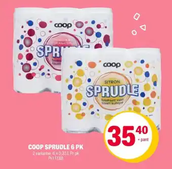 Coop Extra Sprudle vann med kulsyre bringebær & eple tilbud