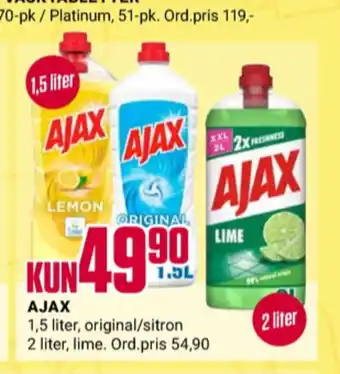 Europris Ajax rengjøringsmiddel tilbud