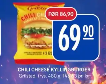Rema 1000 Grilstad chili cheese kyllingburger tilbud