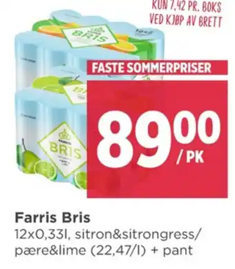 Meny Bris mineralvann tilbud