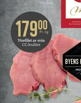 CC Mat Ytrefilet av svin CC-kvalitet tilbud