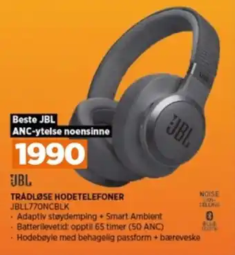 POWER TRÅDLØSE HODETELEFONER JBLL770NCBLK tilbud