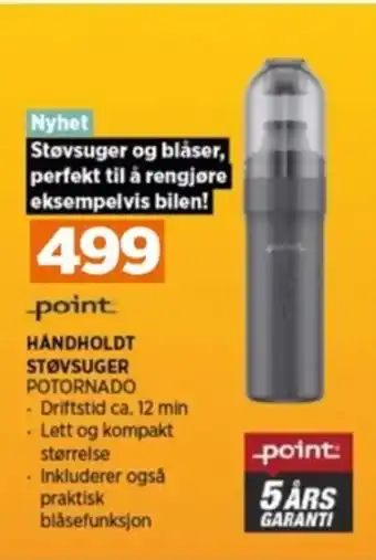 POWER HÅNDHOLDT STØVSUGER tilbud