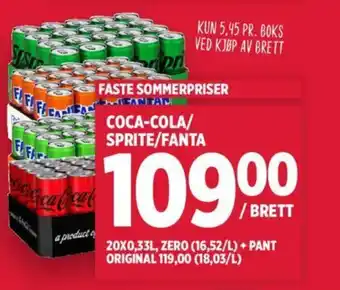 Meny COCA-COLA/ SPRITE/FANTA tilbud