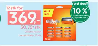 Gigaboks Gillette Fusion barberblader 12 stk tilbud