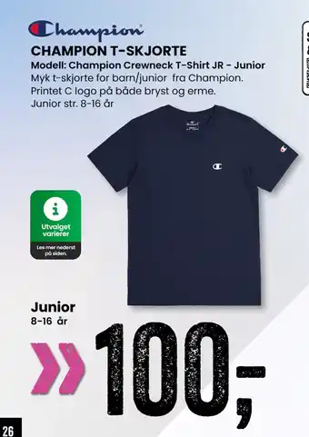 Sport Outlet CHAMPION T-SKJORTE tilbud