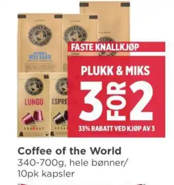 Meny Coffee of the World tilbud
