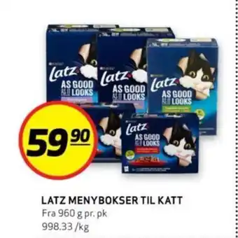 Bunnpris LATZ MENYBOKSER TIL KATT tilbud