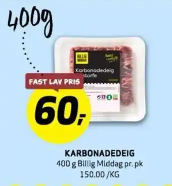Bunnpris KARBONADEDEIG tilbud