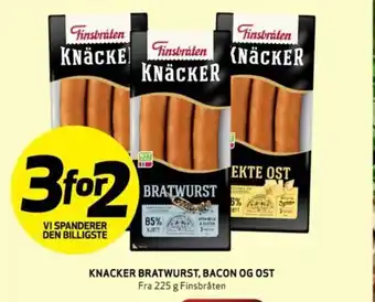 Bunnpris KNACKER BRATWURST, BACON OG OST tilbud