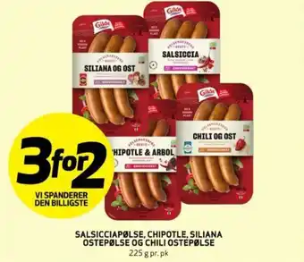 Bunnpris SALSICCIAPØLSE, CHIPOTLE, SILIANA OSTEPØLSE OG CHILI OSTEPØLSE tilbud