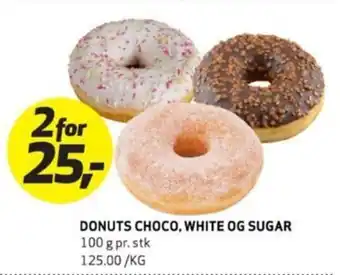 Bunnpris DONUTS CHOCO, WHITE OG SUGAR tilbud