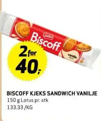 Bunnpris BISCOFF KJEKS SANDWICH VANILJE tilbud