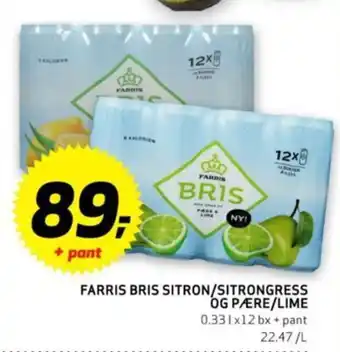Bunnpris FARRIS BRIS SITRON/SITRONGRESS OG PÆRE/LIME tilbud