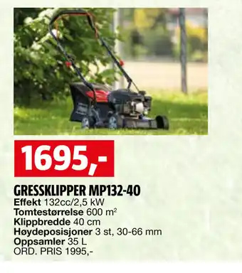 Bauhaus GRESSKLIPPER MP132-40 tilbud