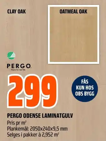 Obs Bygg PERGO ODENSE LAMINATGULV tilbud