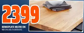 Obs Bygg BENKEPLATE HELTRE EIK tilbud