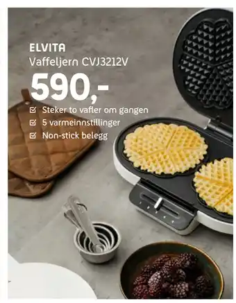 ELON ELVITA Vaffeljern CVJ3212V tilbud