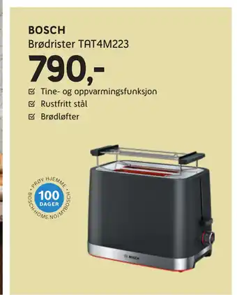 ELON BOSCH Brødrister TAT4M223 tilbud