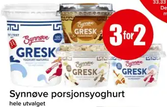 Spar Synnøve porsjonsyoghurt tilbud