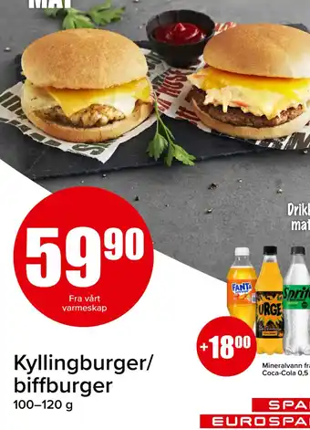 Spar Kyllingburger/ biffburger tilbud