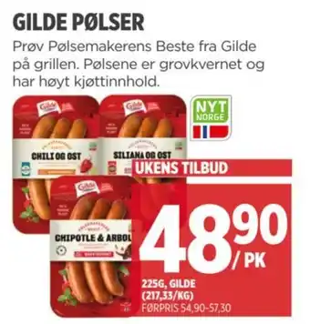 Meny GILDE PØLSER tilbud