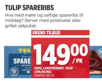Meny TULIP SPARERIBS tilbud