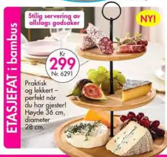 Nyttig ETASJEFAT i bambus tilbud
