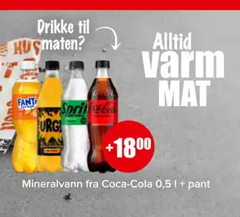 Spar Mineralvann fra Coca-Cola 0,5 l + pant tilbud
