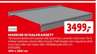 jem & fix MARKISE M/HALVKASSETT tilbud